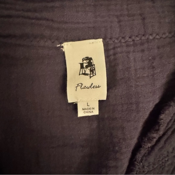 Anthropologie blue gauze 100% cotton daydream oversized tunic button down top L - Picture 3 of 4